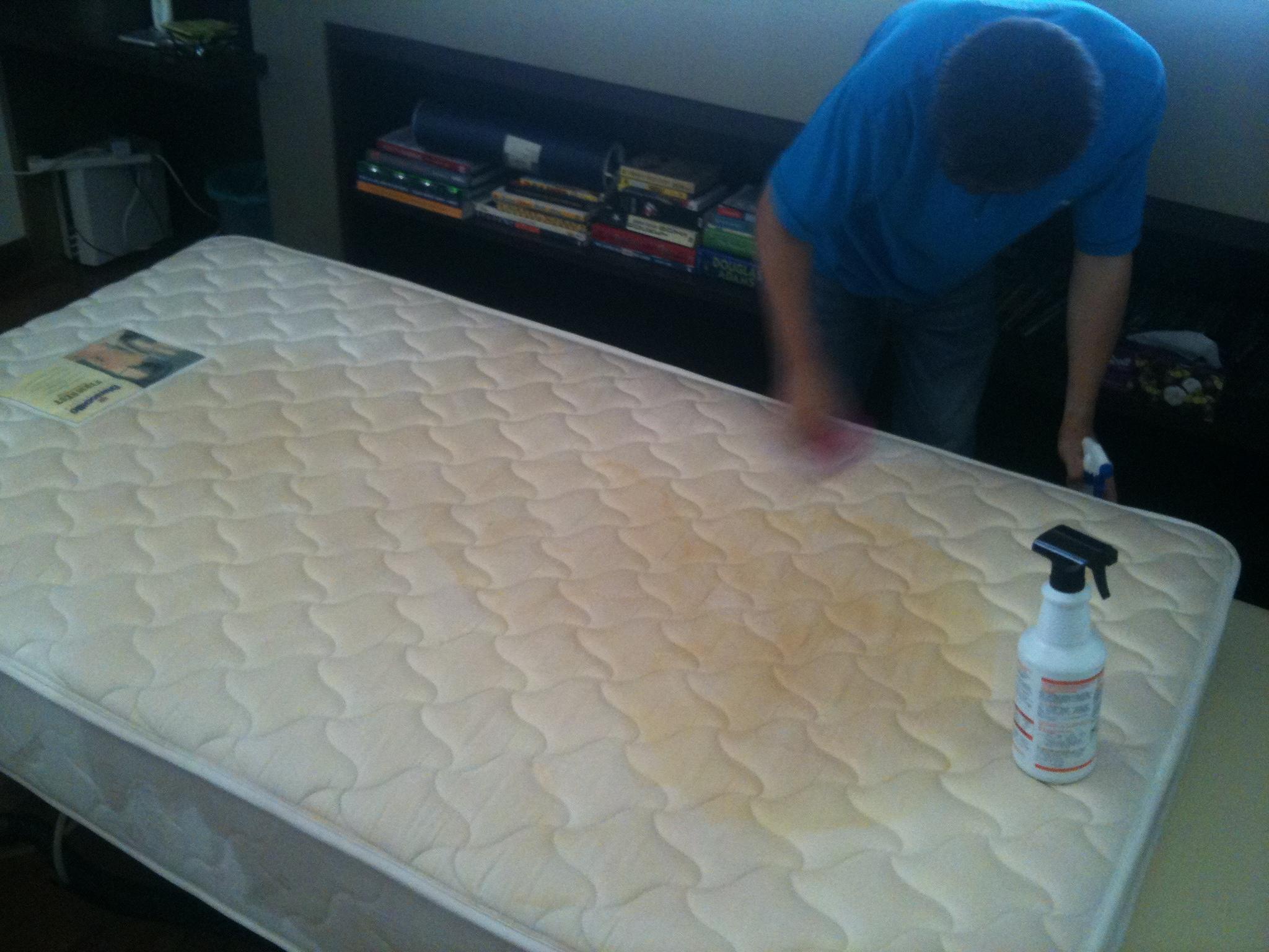 Mattress Stains Removal Before & After - AlphaKleen